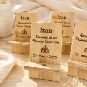 Reposamovil de bambú personalizado