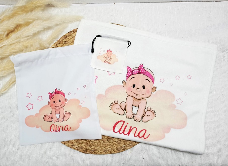 Pack toalla + bolsa muda + bolsa chupete