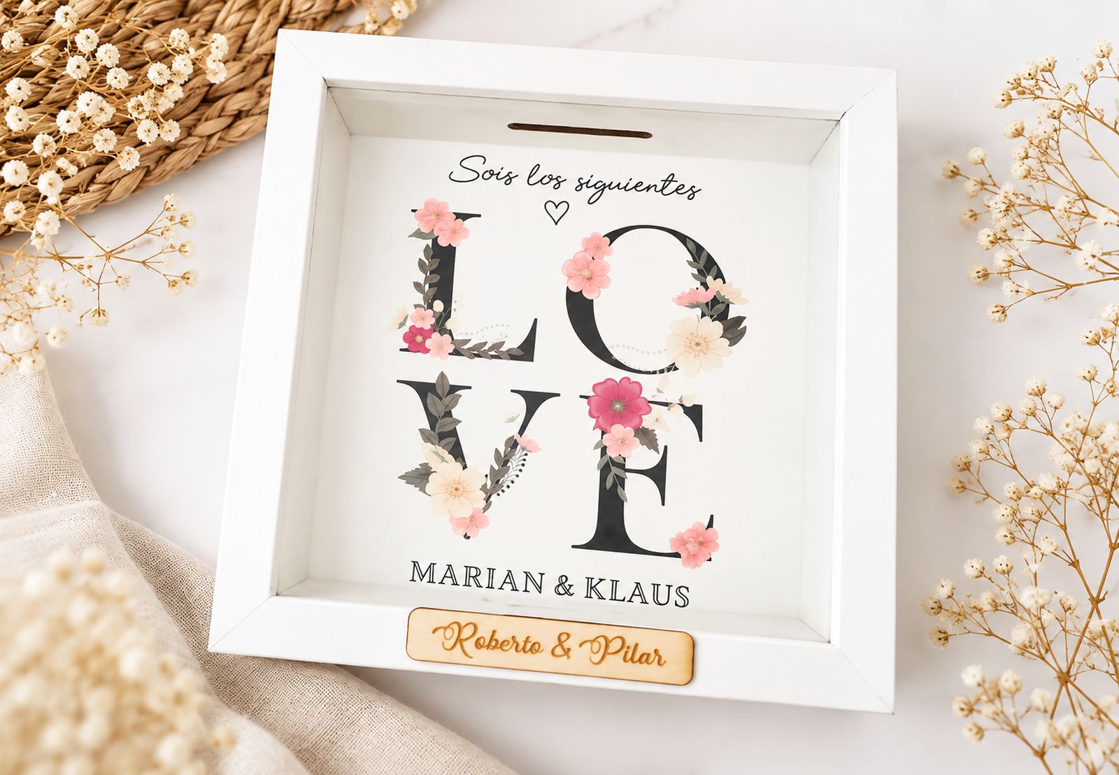 Hucha de madera para bodas