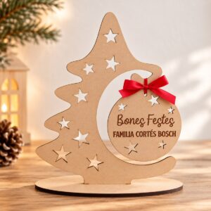 Arbol de navidad con bola grabada