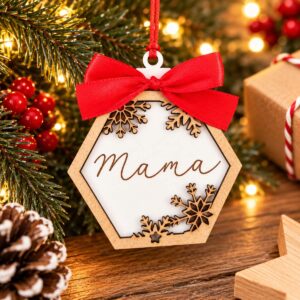 Adorno Navidad hexágono de copos