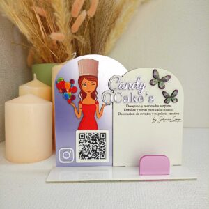 Placa Qr con tarjetero