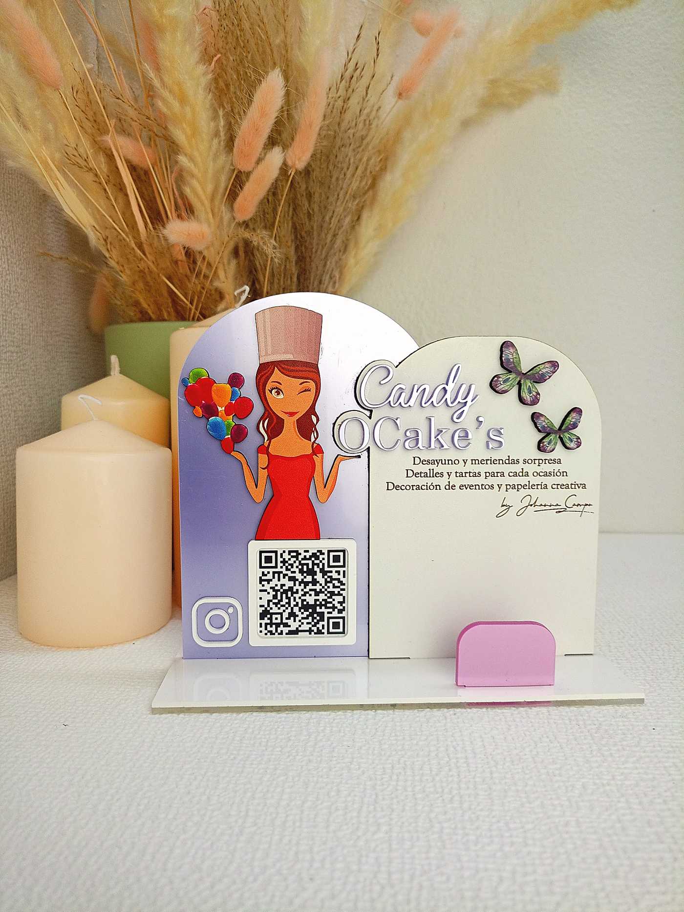 Placa Qr con tarjetero
