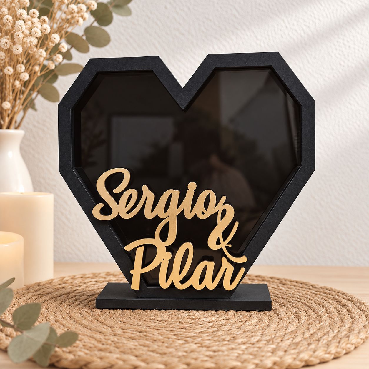 Hucha de madera corazón personalizada - Imagen 4